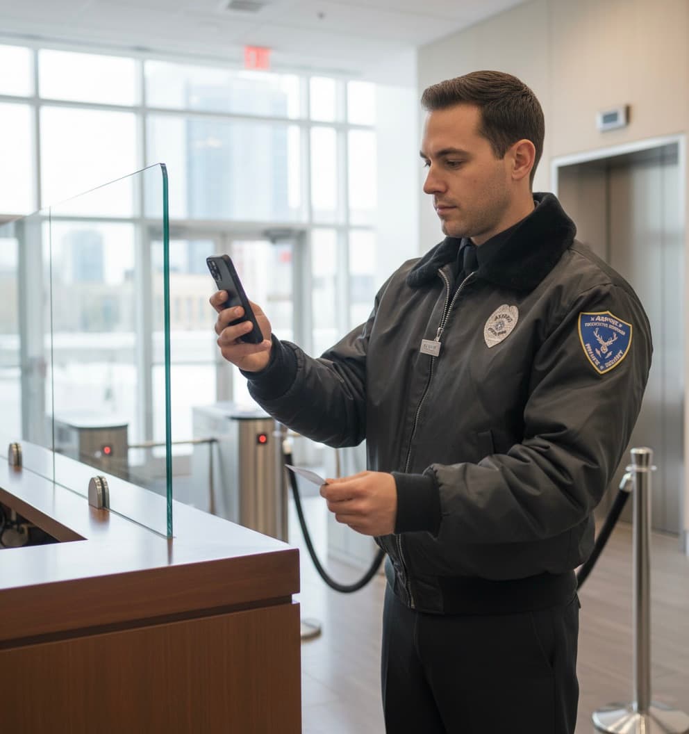 Security professional on duty